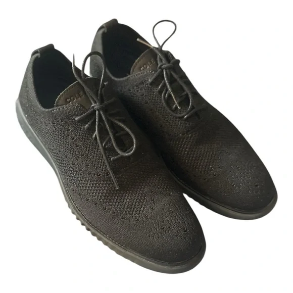 Cole Haan Zerogrand Stitchlite Black Oxford Wingtip Shoes Size 10 - Picture 6 of 10